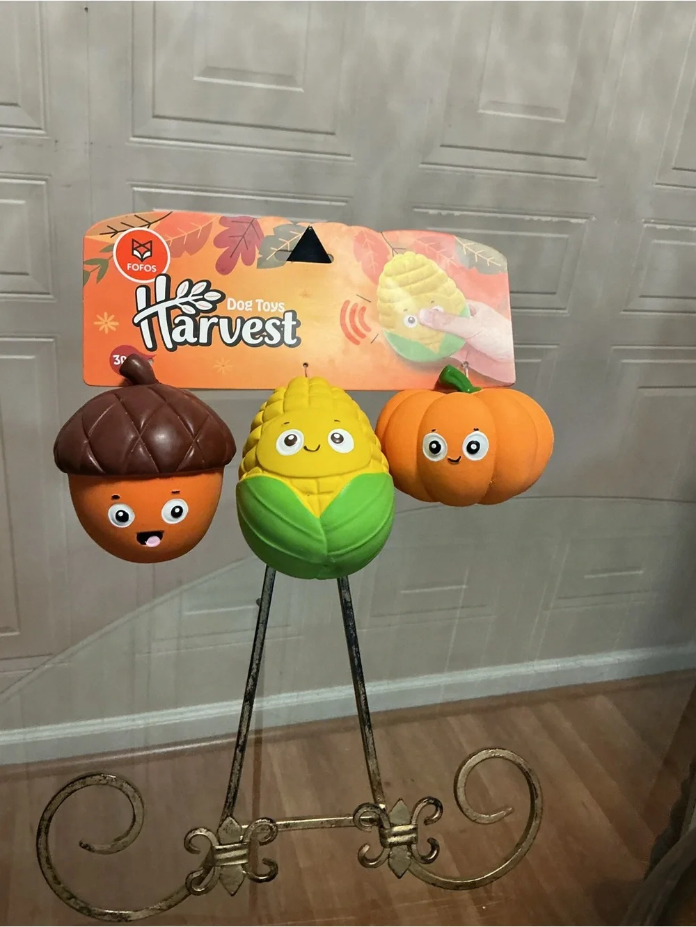 Brand New Fofos Set Of 3 Latex Vegetables Dog Toy, Dog Toy Squeaker.